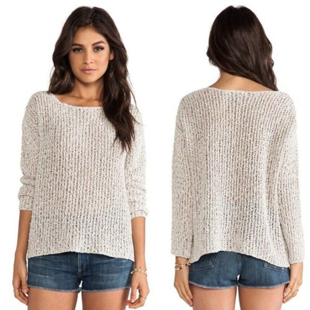 Joie Women's Natural Stone Warm Esther Textural Open Stitch Pullover Sweater XS